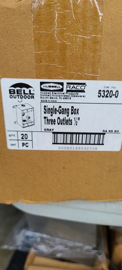 Single Gang Box 3 Outlet 1/2 "
