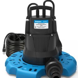 ACQUAER 1/4 HP AUTOMATIC SWIMMING POOL COVER PUMP 2250GPH SUBMERSIBLE SUMP WITH 3/4 ADAPTER