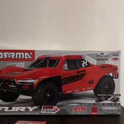 ARRMA 1/10 FURY 2 Wheel Drive RTR Red Brushed Short Course Truck Battery & Charger