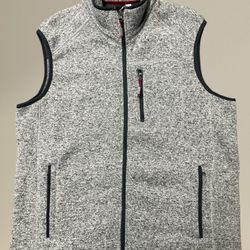 Men's ORVIS Trout Bum XL Grey Fleece Full Zip Vest Jacket