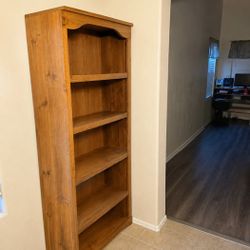 Tall Solid Wood Bookcase / Bookshelf $60 OBO. Pickup only.