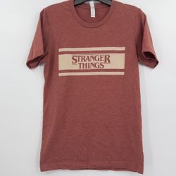 Stranger Things Retro Slim Fit Swag Tee Shirt Size S USA Netflix Bella Canvas Brick Red