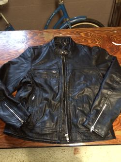 Ladies leather biker jacket