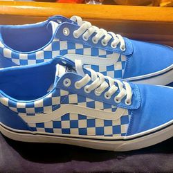 Very Nice Mens Vans Era Off The Wall Blue Checkerboard Size 10.5