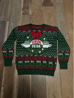 Friends Central Perk How You Doin? Knit Crewneck Pullover Sweater Men M