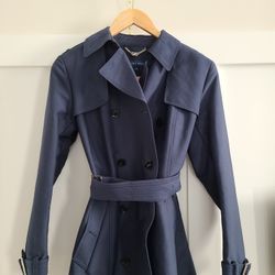 Cole Haan Blue Trench Coat