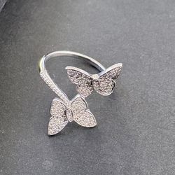 Effy Brand 0.5 Carat Diamond Butterfly Ring In White Gold Solid