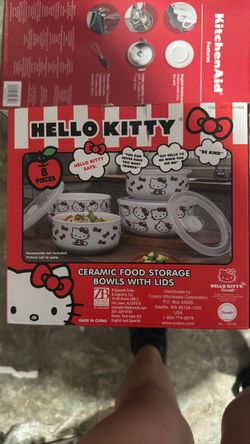 Hello Kitty Ceramic Food Storage Bowls with Lids