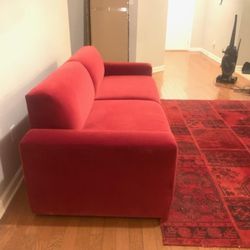 Red Velvet Sofa 