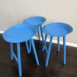 3 Blue Stools / Bar Stools