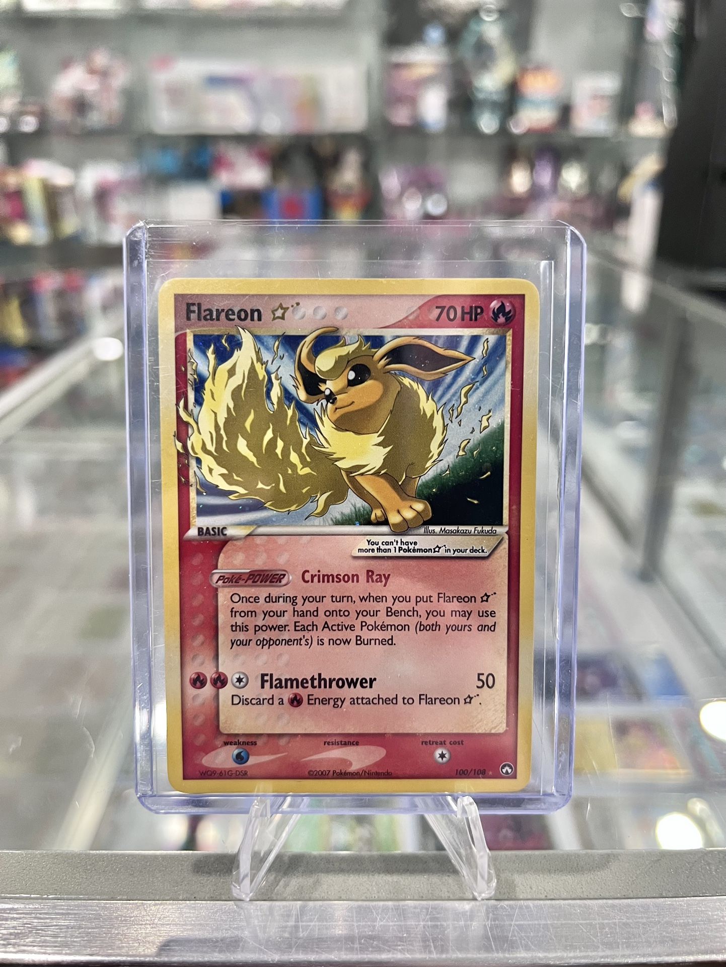 Pokémon Flareon Gold Star Holo Rare 2007 Power Keepers 100/108