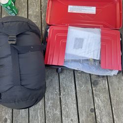 Brand New Camping 2 Burner Stove And Like New Sleeping Bag 