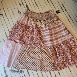 New Plus Siz Womens Boho Patchwork Skirt 3x