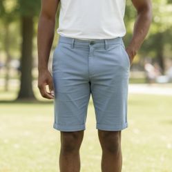 NEW Callaway Solid Blue Bermuda Gold Shorts Mens Size 38  Flat Front NWTcallawa