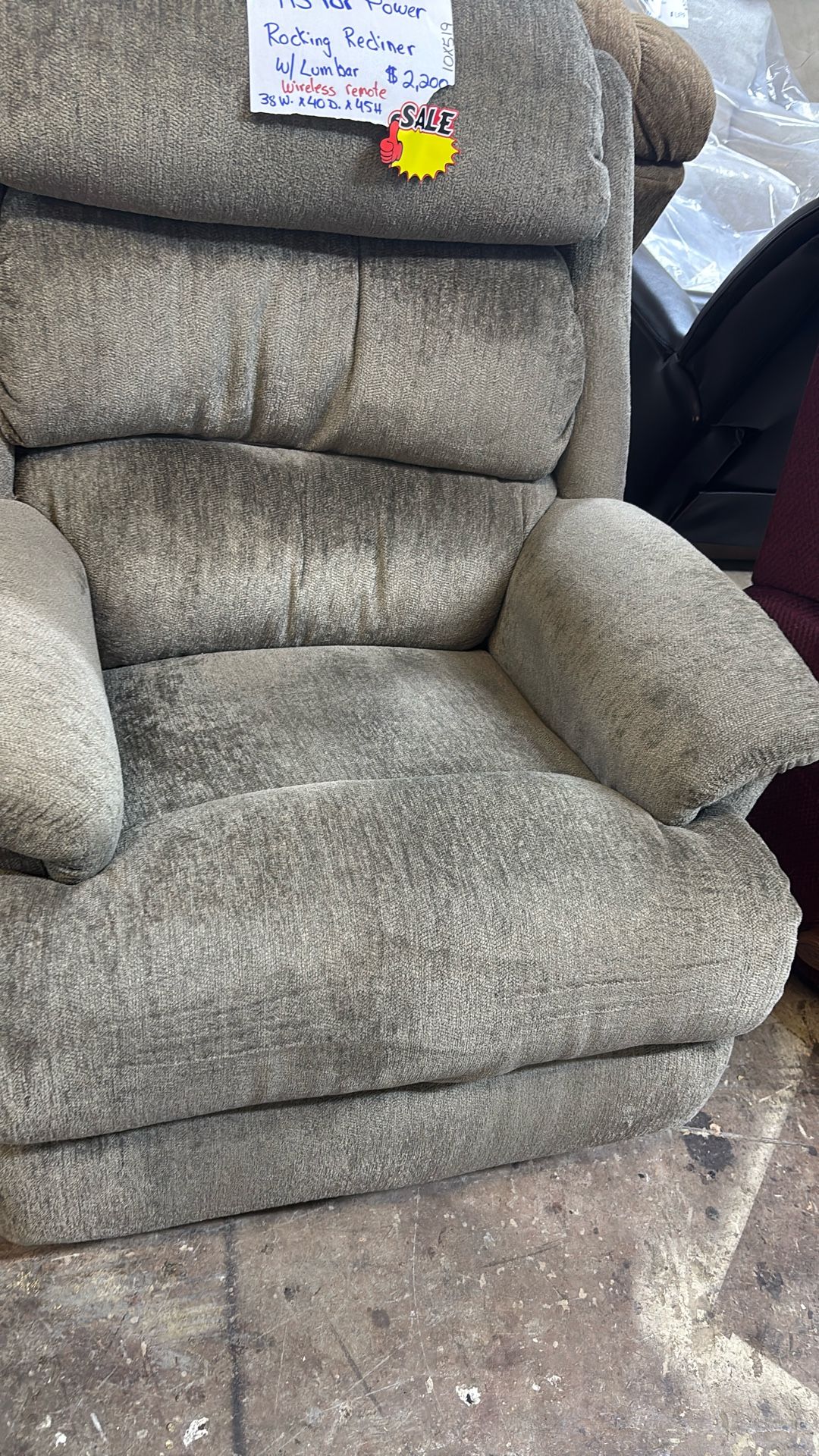 Power Fabric Rocking Recliner