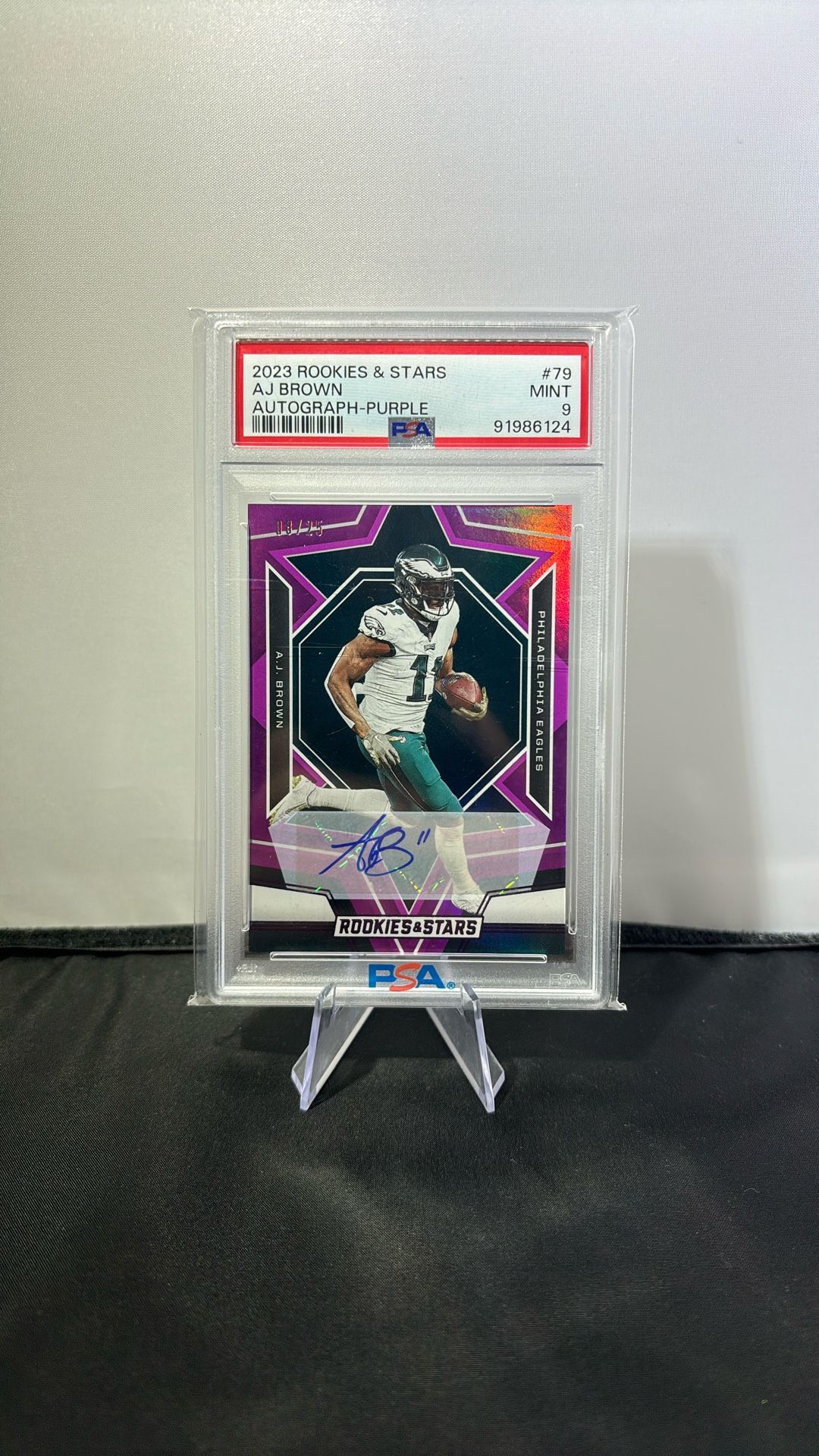 2023 AJ Brown Auto /25 PSA 9 Rookies & Stars 