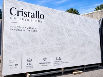 Cristallo Sintered Stone Slab – 142” x 71” – 2CM