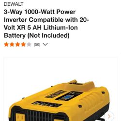 DEWALT
3-Way 1000-Watt Power Inverter Compatible with 20-Volt XR 5 AH Lithium-Ion Battery (Not Included)