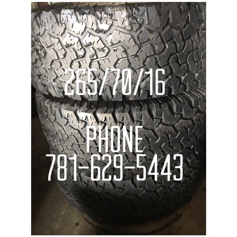 Used Tire For Sale 265/70/16 $60 each free mounting and Balancing