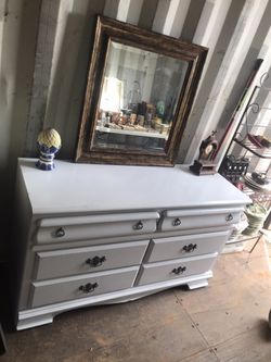 Beautiful White & Gray Dresser Approx 60in