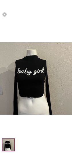 Long Sleeve Black Crop Top