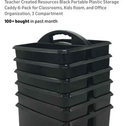 6 Pack Of 3 Compartment Caddies For Classrooms 