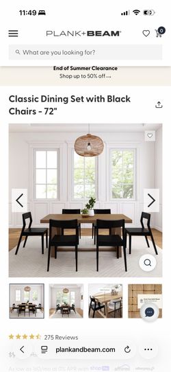 Dining table with chairs