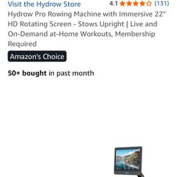 Hydro Pro Rowing Machine With Immersive 22’ HD Rotating Screen 