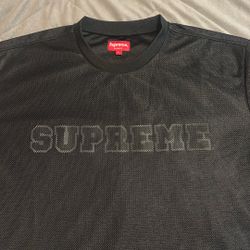 Supreme Dazzle Mesh S/S Top Black L