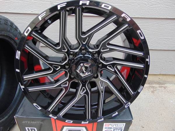 4 Brand New 22X10 TIS Gloss Black/Machined Rims *8X170* *F250/F350* *EXCURSION* *-19MM Offset *