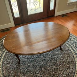 Coffee Table with  Glass Top & Two Drop Leafs