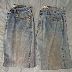 2 Pair Levi's 505 36X32 Men's Jeans 