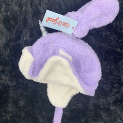 Baby Girls' 2pk Fleece Beanie With Mittens - Cat & Jack Purple 3-6m