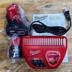 Milwaukee M12 Charger And Batteries 2.0 & 4.0