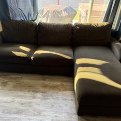 Brown Couch With Storage And Full Pull Out Bed Option 