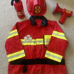Fire fighter costume 4-5T with accessories