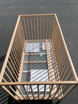 Convertible Wood Baby Crib + Changing Table / Diaper Station