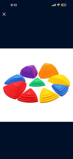 Houseables Stepping Stones For Kids, Balance Play Stone, Set Of 9