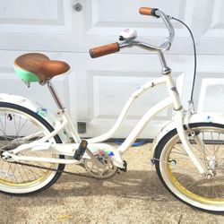 Electra Girls 20" Treasure Beach  Cruiser Pearl White Bike