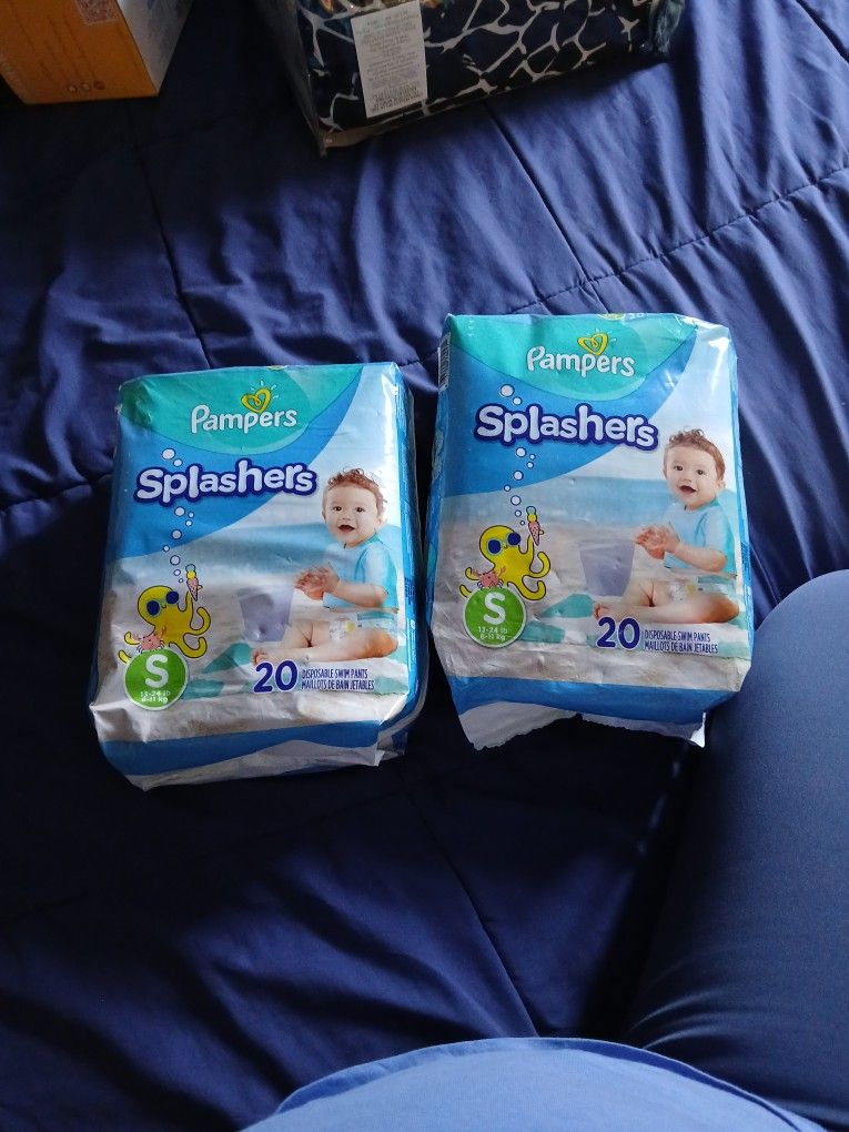 Small Pampers Splashers Diapers New
