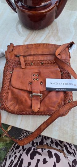 Oak Leathers Tan Leather Crossbody Bag