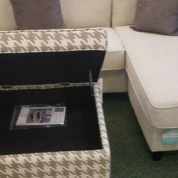 Sectional and ottoman