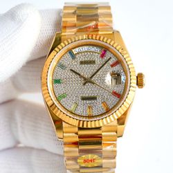 Authentic Rolex Men Watch Yellow Gold Automatic 36mm Jeweled Plate