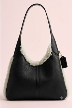 NWT Coach Brooklyn 28" Sherline's Shoulder Bag Black Leather Hobo