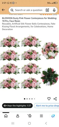 BLOSMON Dusty Pink Flower Centerpieces