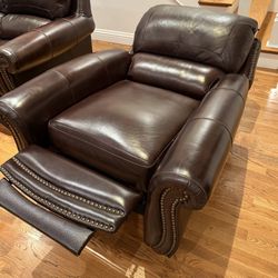 Brown Leather Chair Set
