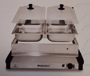 Brand New Elite Gourmet 5 Quart Dual Buffet Server / Food Warmer, Temperature Control