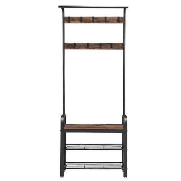 Coat Rack With Shoe Storage and Bench Rustic Design