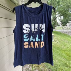Women's  Summer Hawaiian Graphic Printed Tank Top XL PRE-Owned