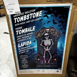 Animated Tombstone Skeleton With LEDs 
